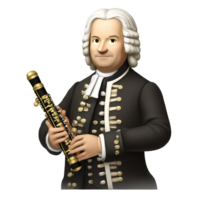 Johann sebastian bach holding soprano recorder sticker