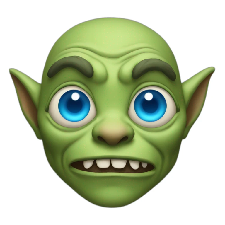 Goblin with blue eyes sticker