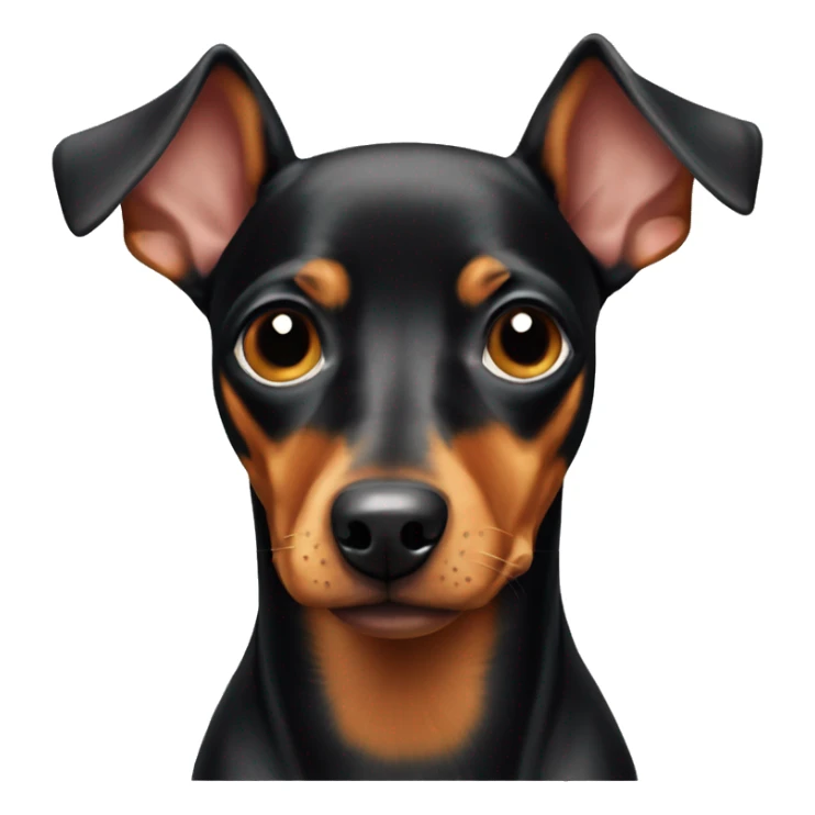 Miniature pinscher dog with a very long nose sticker
