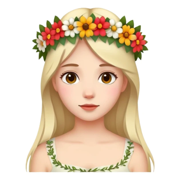 Girl with flower crown sticker