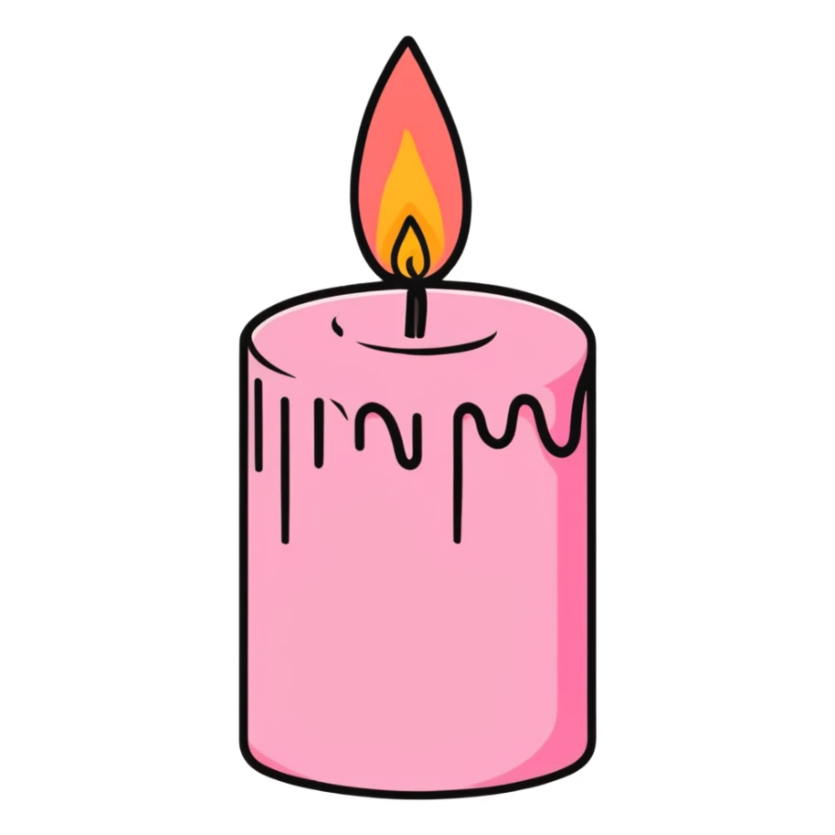 pink pastel candle minimal and cute sticker