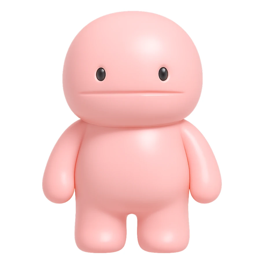 light pastel pink round pills with a score line in a light beige blister pack, no background, vinyl figure 3D emoji style sticker