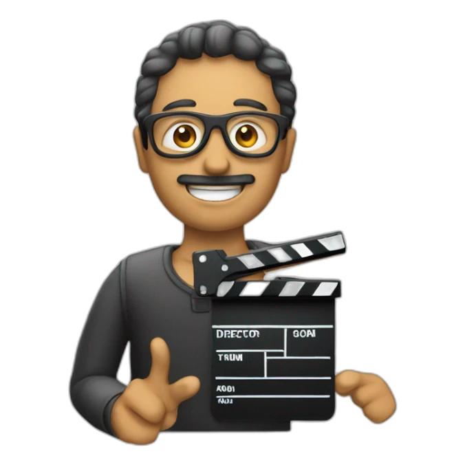 Director film in hand clapperboard sticker