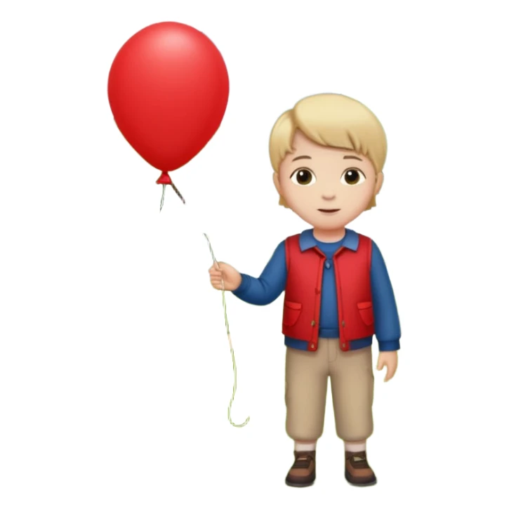 Child + balloon, Park Visitor, with park background, cicrle style frame. sticker