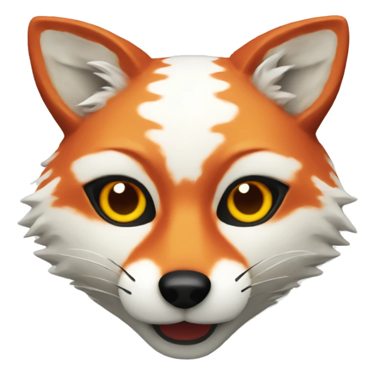 White Japanese Red Spotted Fox Mask sticker