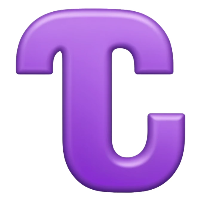 purple capital letter T alphabet sticker