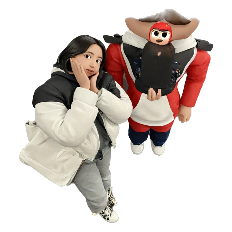 girl and boy portrait sticker