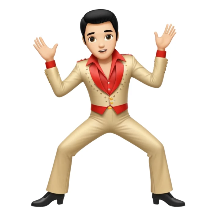 3-d, realistic, Elvis in his signature dance sticker