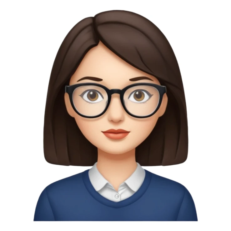 Beautiful brunette woman with glasses sticker