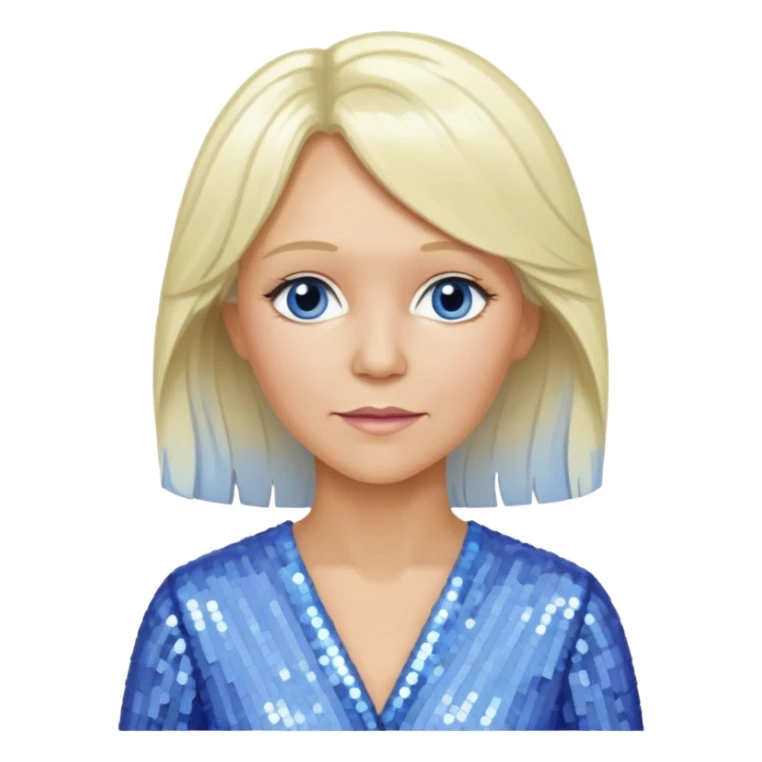  Agnetha Fältskog from ABBA with long platinum blonde hair, periwinkle sequin outfit  sticker