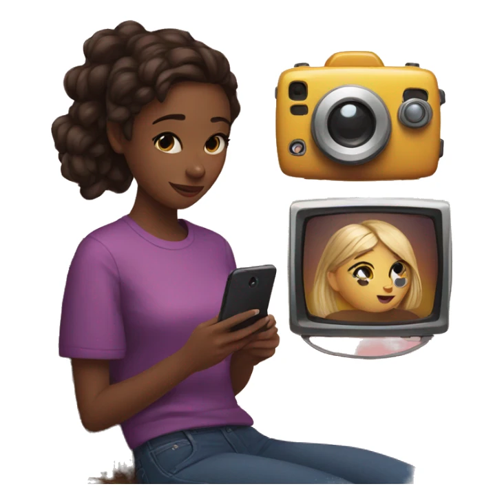 Girl watching reels on instagram  sticker
