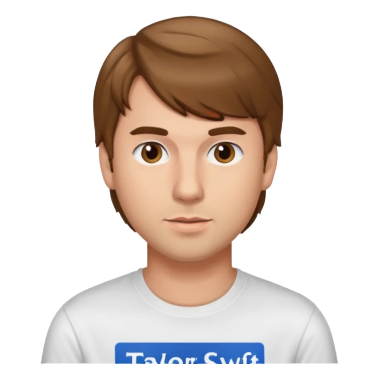 Brown haired man wearing a Taylor swift shirt  sticker