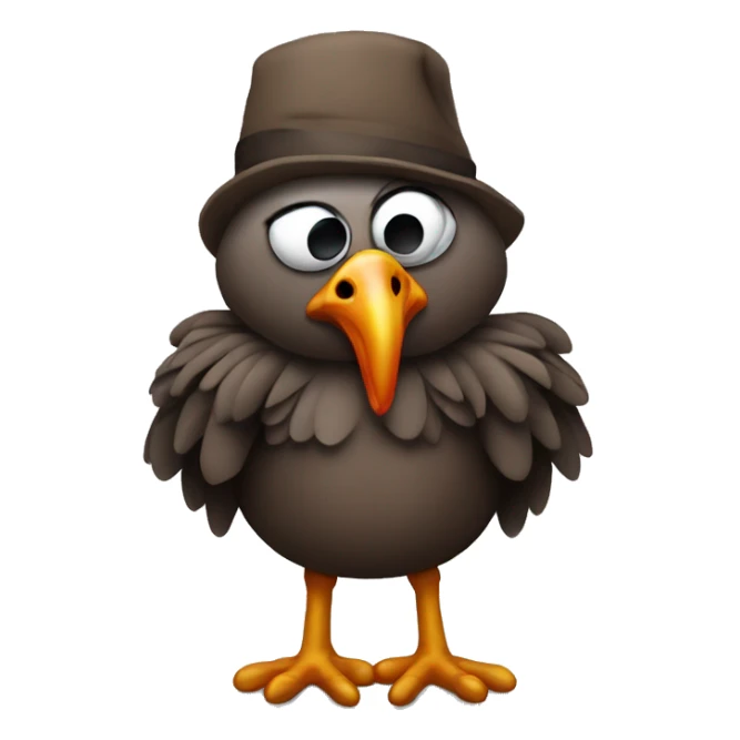 Gangster turkey with big eyes sticker