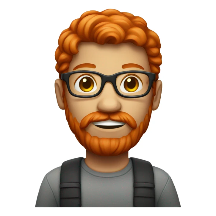 heavier set red head with glasse sticker