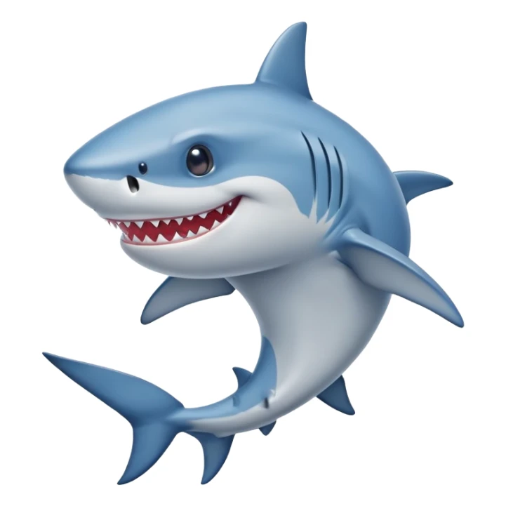 smiling shark wearing blue shoes sticker