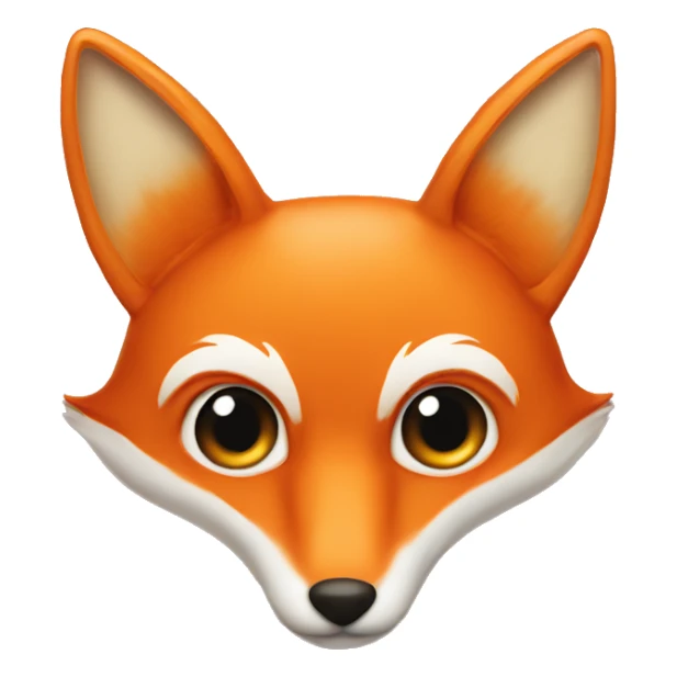 orange heart with fox ears and nose sticker