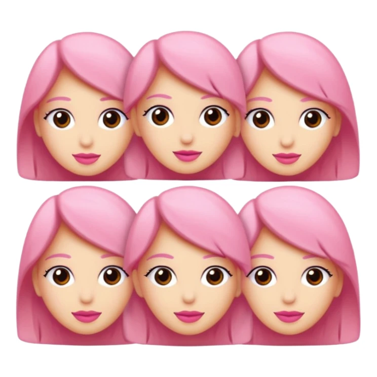 Uzun pembe saçlı kız gözleri morumsu pembe sticker