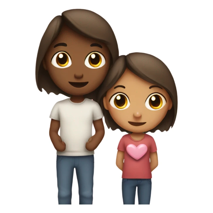 Sister and brother and hearts sticker