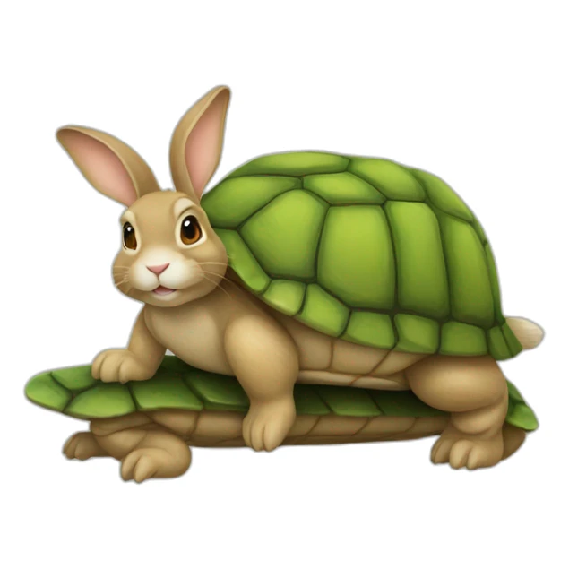 Lapin sur tortue sticker