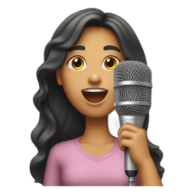 girl sing song in microphone sticker