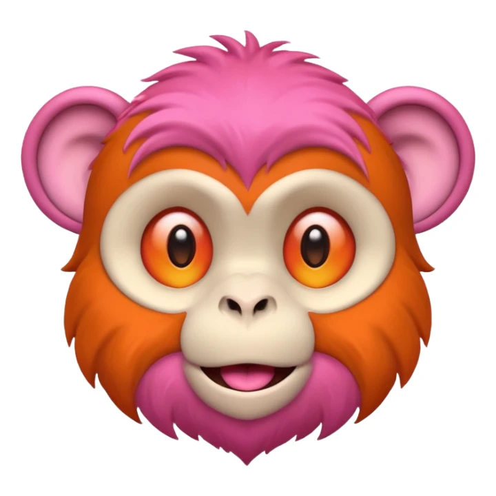 Monke is pink and orange sticker