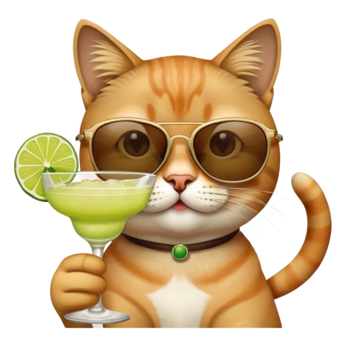 Cat tanning in the sun drinking margaritas  sticker