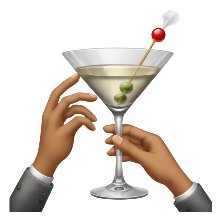 a pile of dust holding a martini sticker