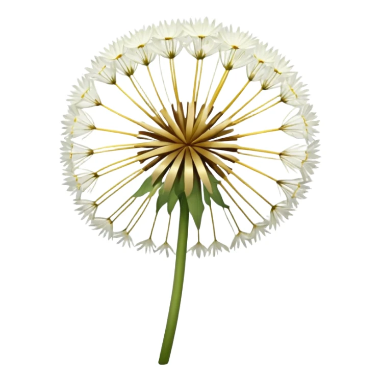 Dandelion flower emoji in white colour looks aesthetic  sticker