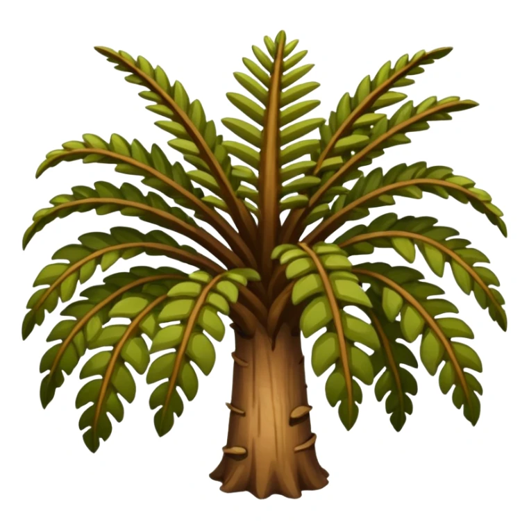 lepidodendron palmera tronco de escamas hojas con semillas cafe sticker