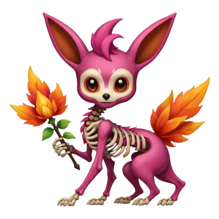 Magenta Brown Skinny Skeleton-Flareon-fairy sticker