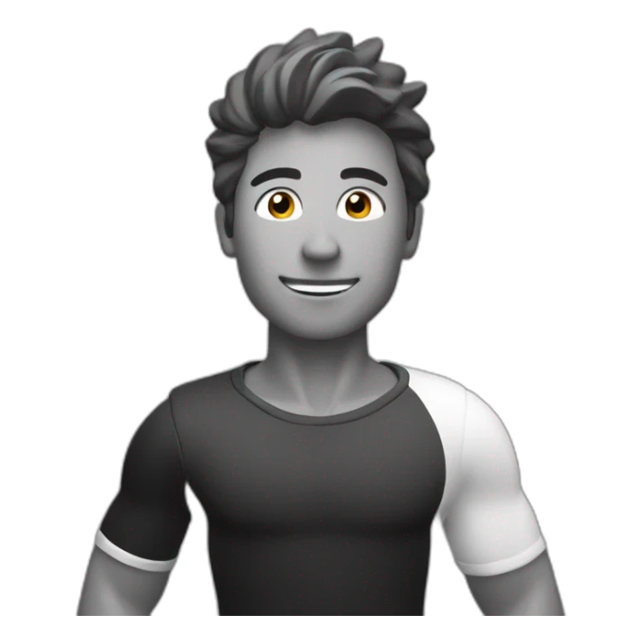 Y con un color blanco y negro de persona corriendo sticker