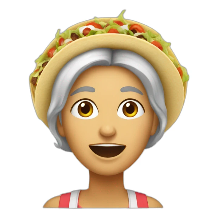 Une dame qui mange un tacos sticker