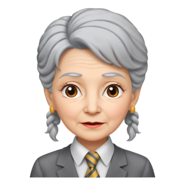 Very old women with Necktie. different hair style. sticker