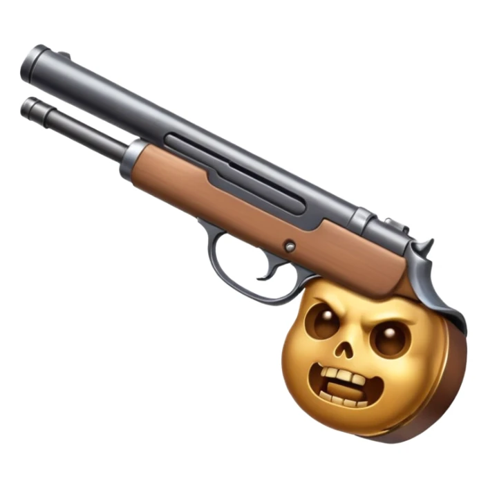 Create an emoji that’s sucking on the barrel of a shotgun sticker