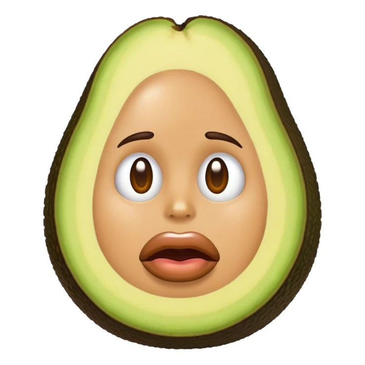 Emoji de aguacate con labios grandes  sticker