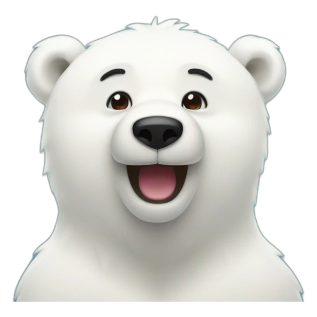 A happy polar bear holding a bommerang sticker