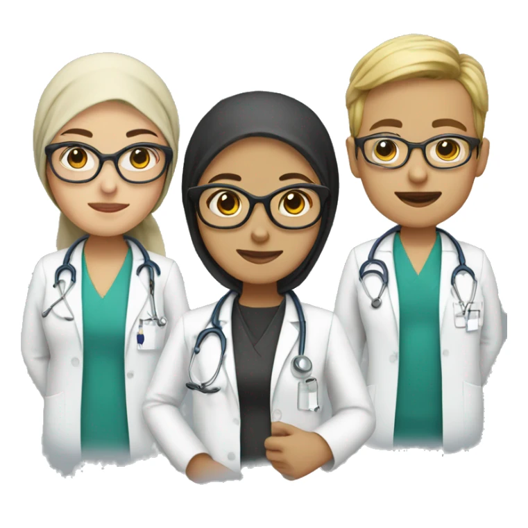 doctor with hijab, eye glases  sticker
