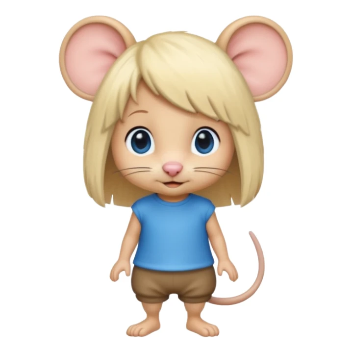 Rat with a blonde wig and blue eyes sticker