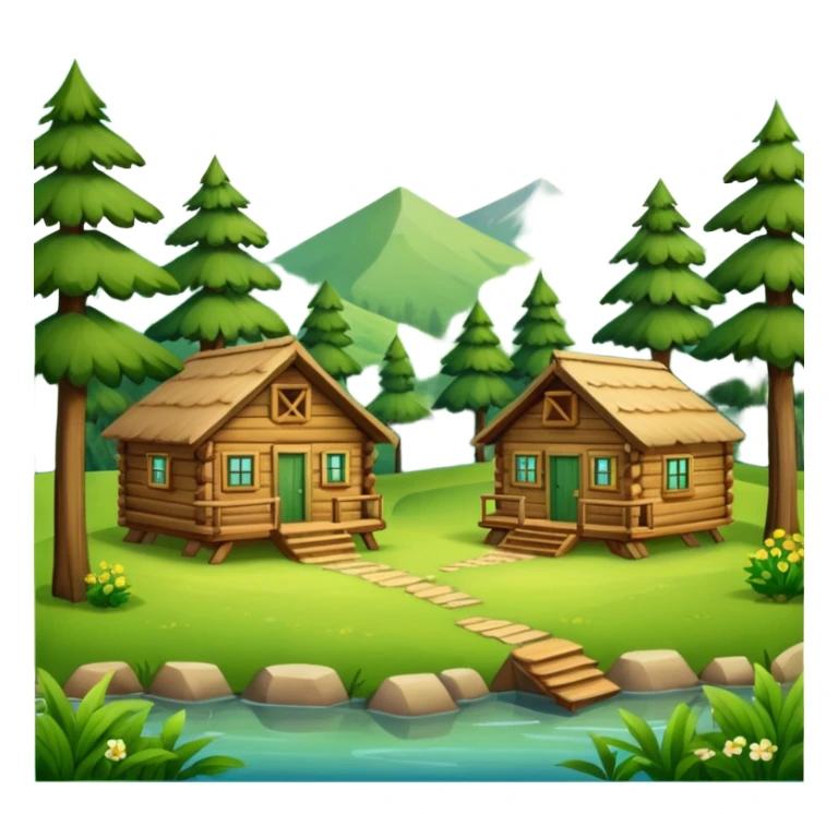 Cabañas con naturaleza sticker