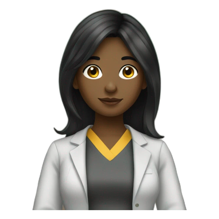 black hair girl student sticker