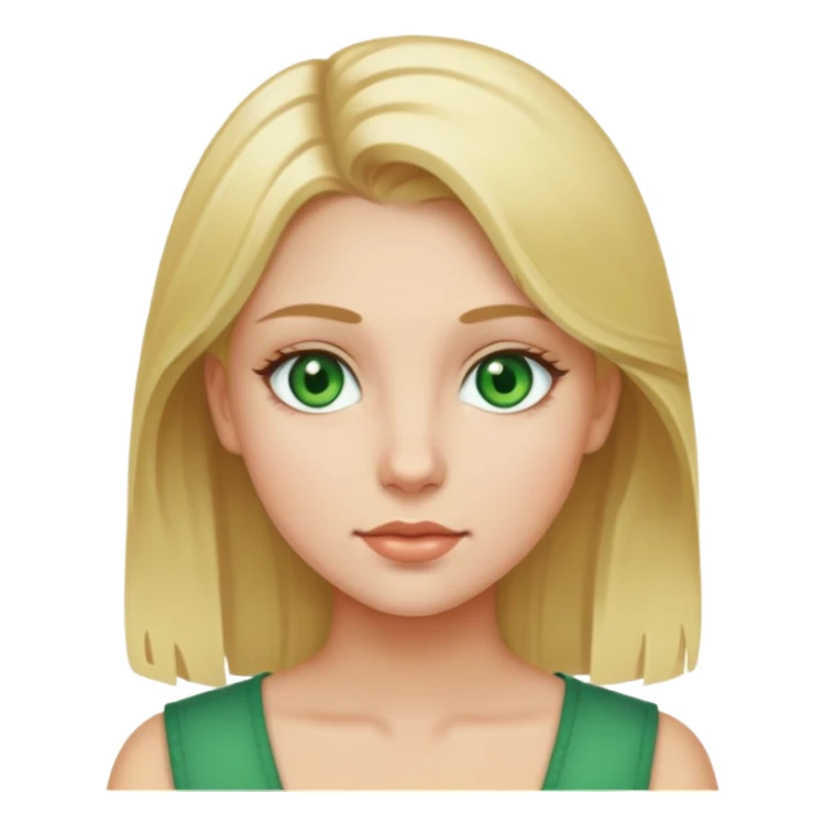 A girl with blonde hair and green eyes sticker