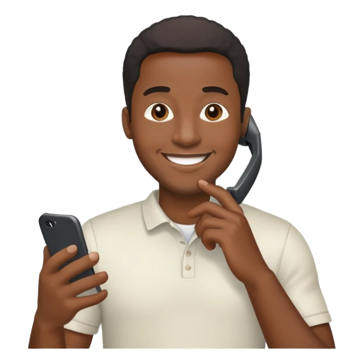 Genereta en emoji of a black main using Mobile phone sticker