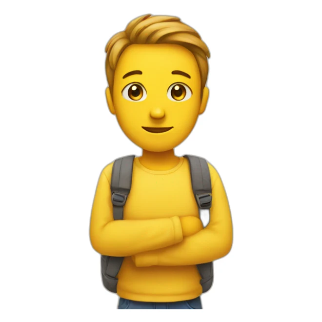 Carrying a love emoji a yellow face emoji sticker