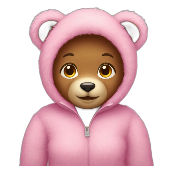 female Teddy bear with pink fur sticker
