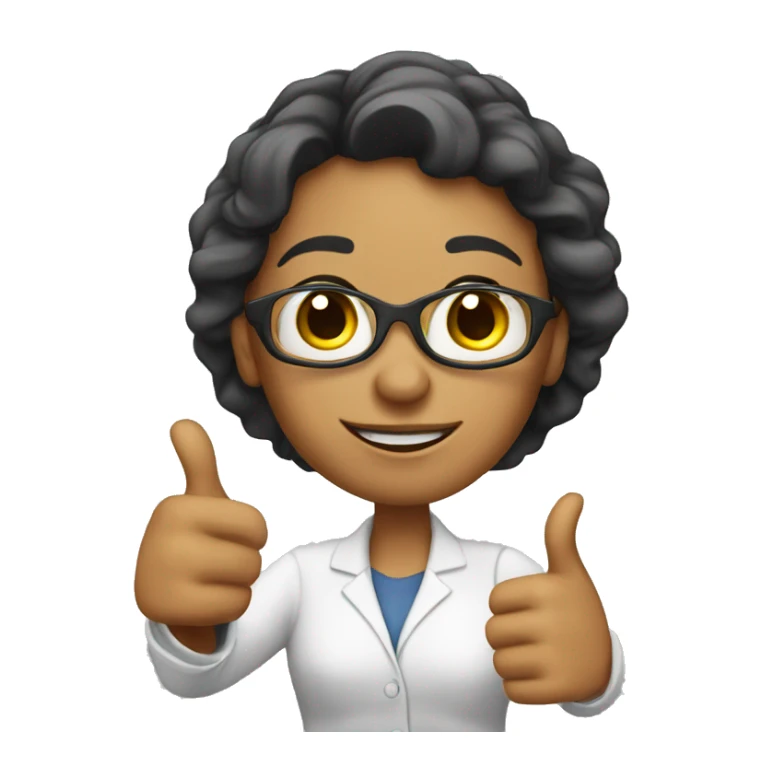 White Teacher woman gives a thumbs up sticker