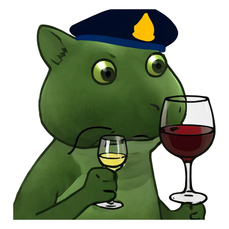 Cat with glass of wine sticker