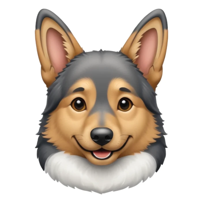 German Shepherd in snow ios emoji sticker