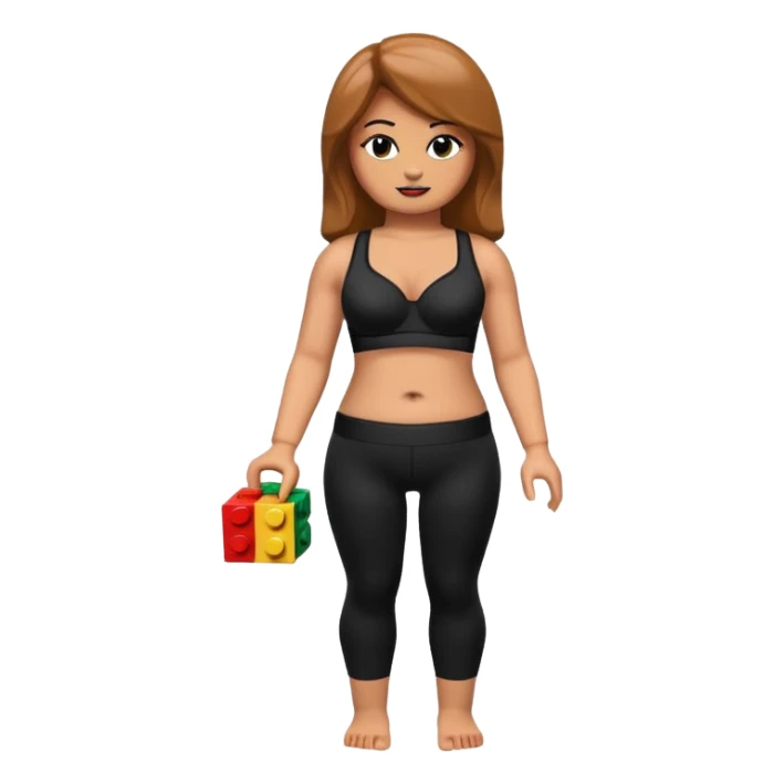 legging brassière noir gonflé ventre femme lego sticker