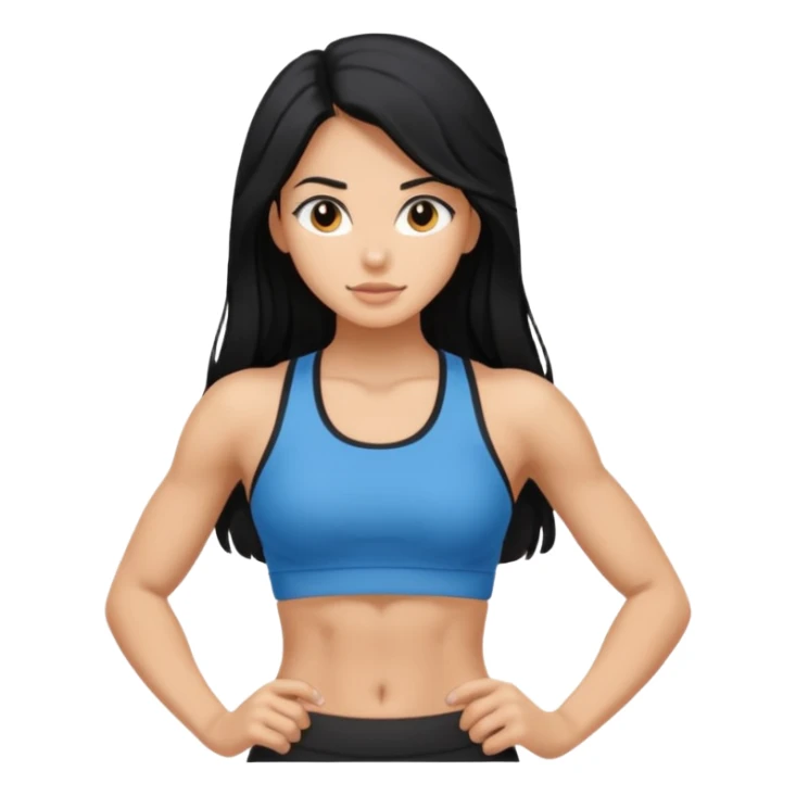 Long black hair girl with gym aesthetic  sticker
