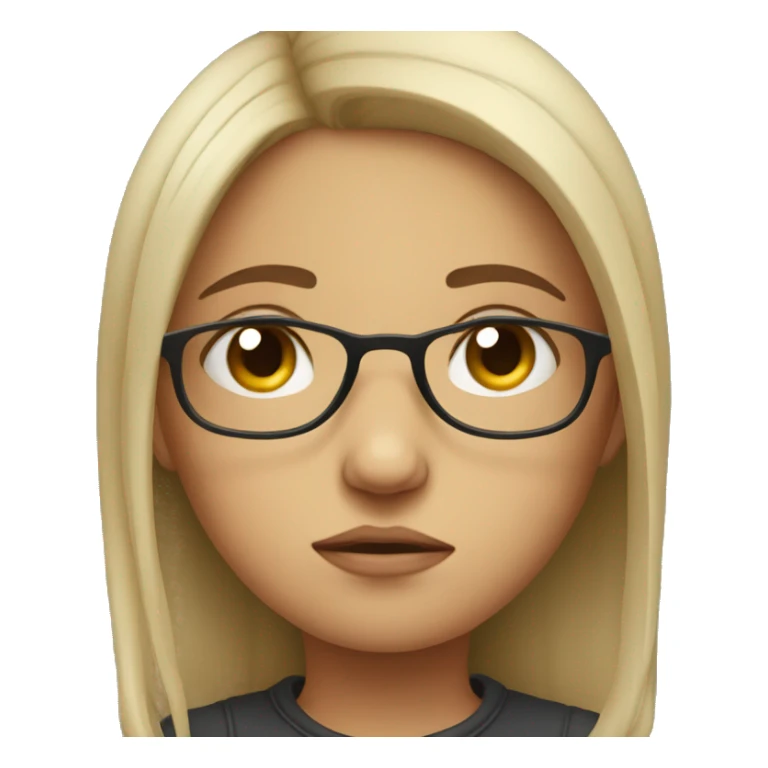 Sad girl with glasses sticker